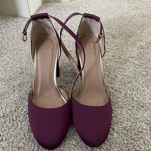 Chic Purple Ankle Strap Heels